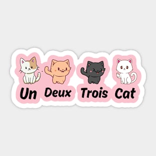 Un Deux Trois Cat shirt, Gifts for Cat Lovers, Cat tee shirt, Cat Tee, Cat shirts, Cat t shirt, dad cat shirt, cat mom shirt, Undex Cat 2 Sticker